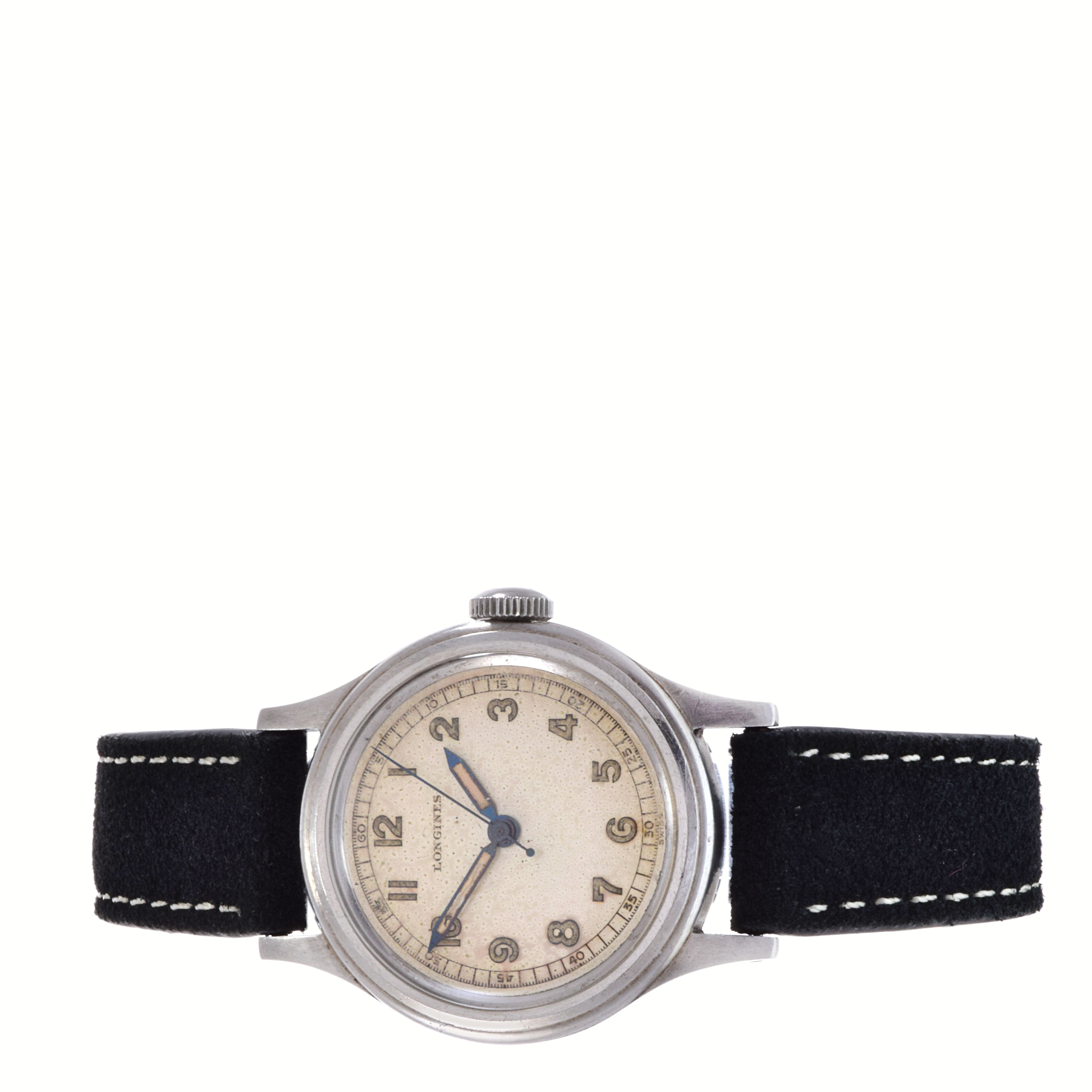 Vintage 1940's Longines Sei Tacche Military Style Watch