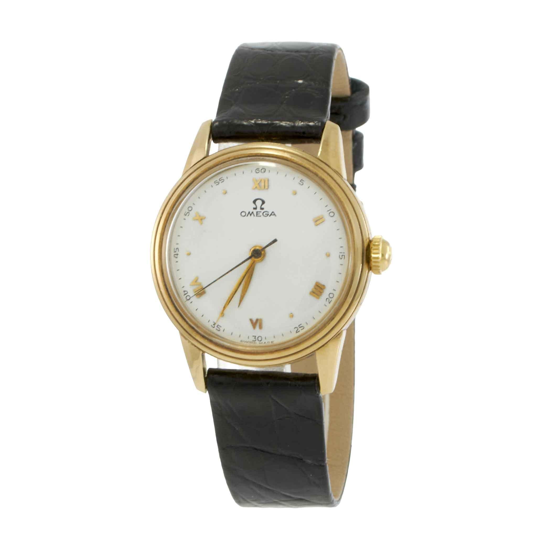Vintage Circa 1943 Omega 14KT Yellow Gold Dress Watch – Manual Wind