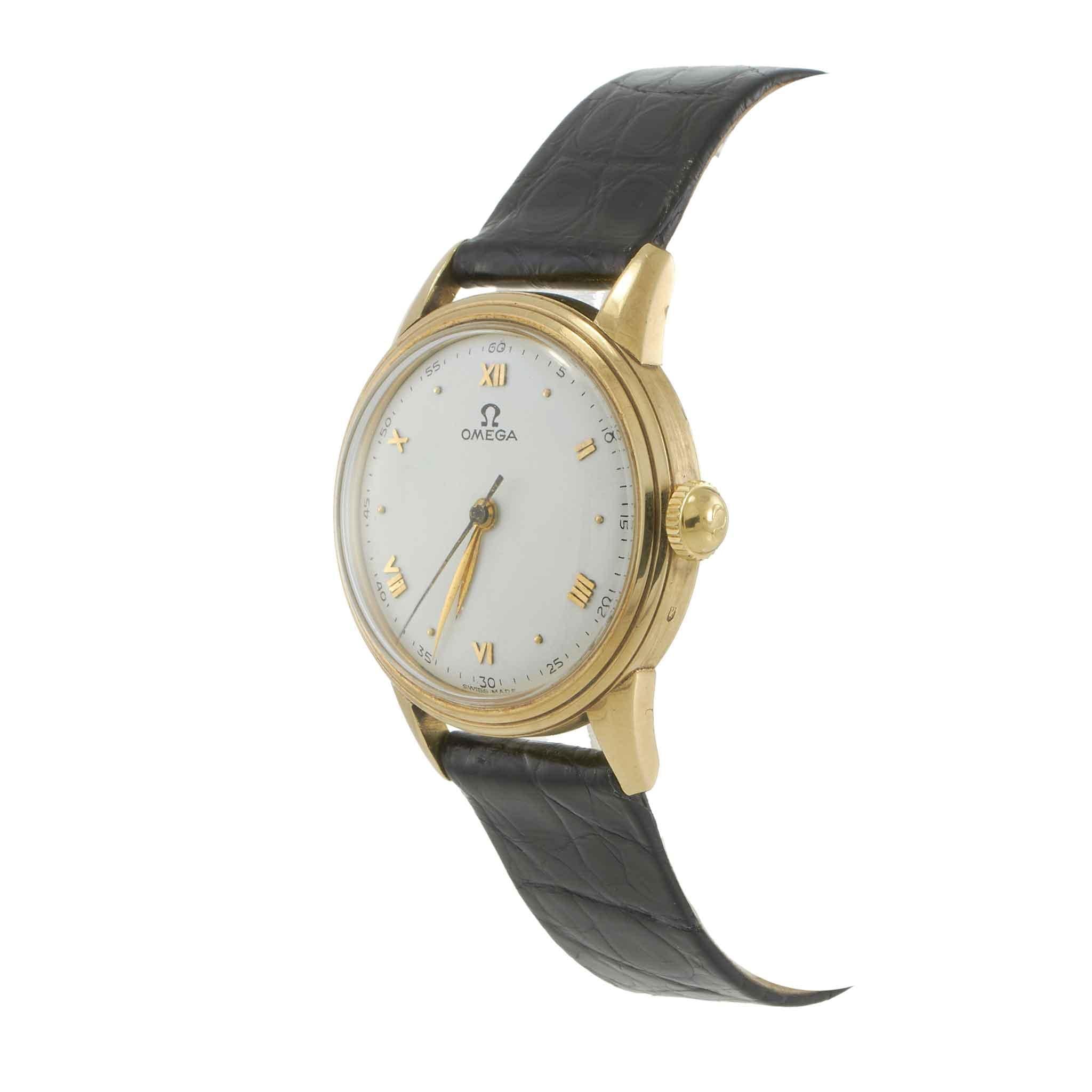 Vintage Circa 1943 Omega 14KT Yellow Gold Dress Watch – Manual Wind