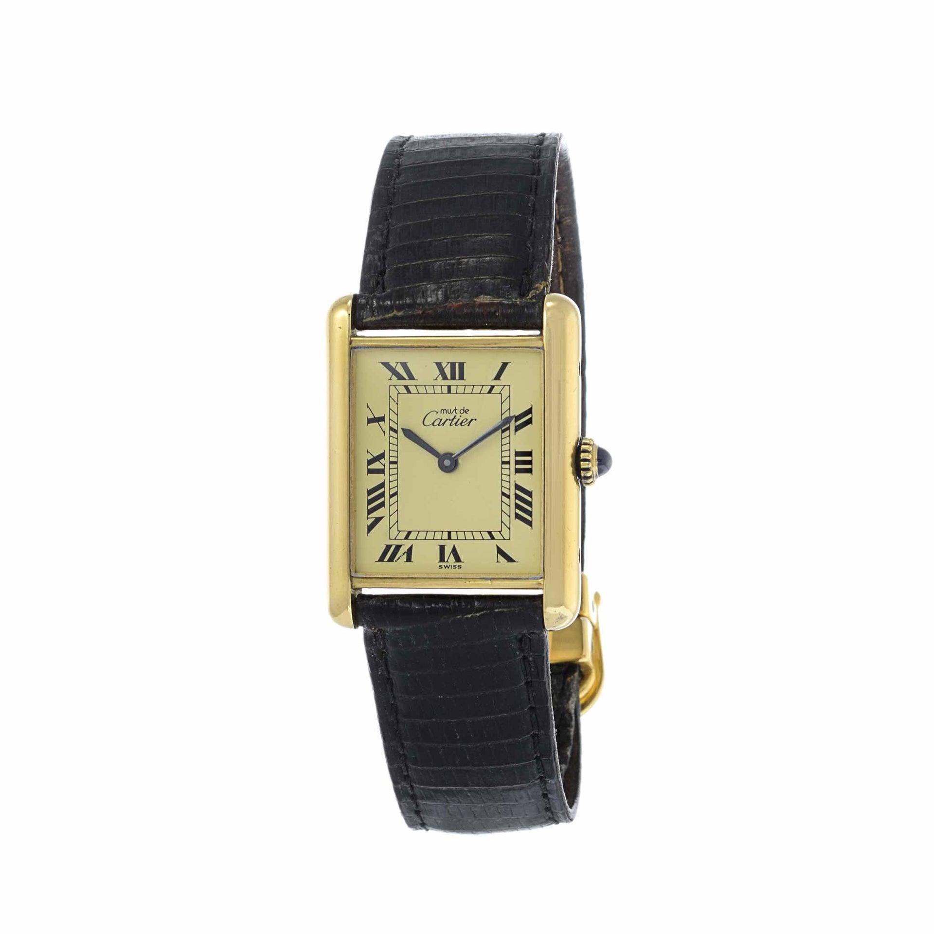 Must De Cartier Tank Vermeil Manual Wind with Deployant Buckle