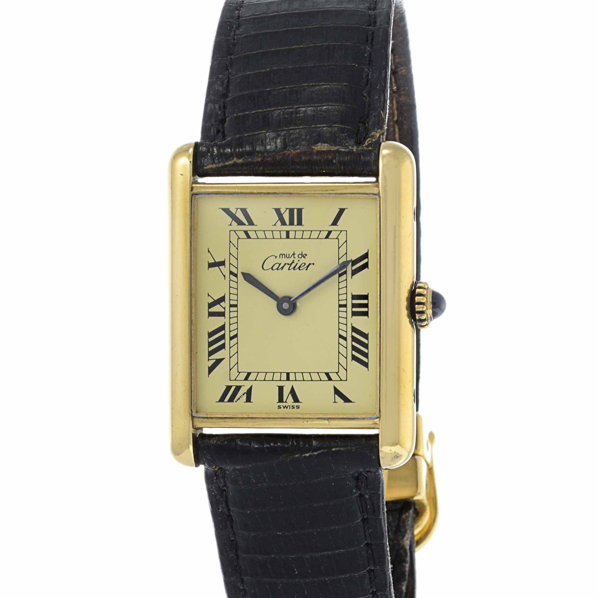 Must De Cartier Tank Vermeil Manual Wind with Deployant Buckle