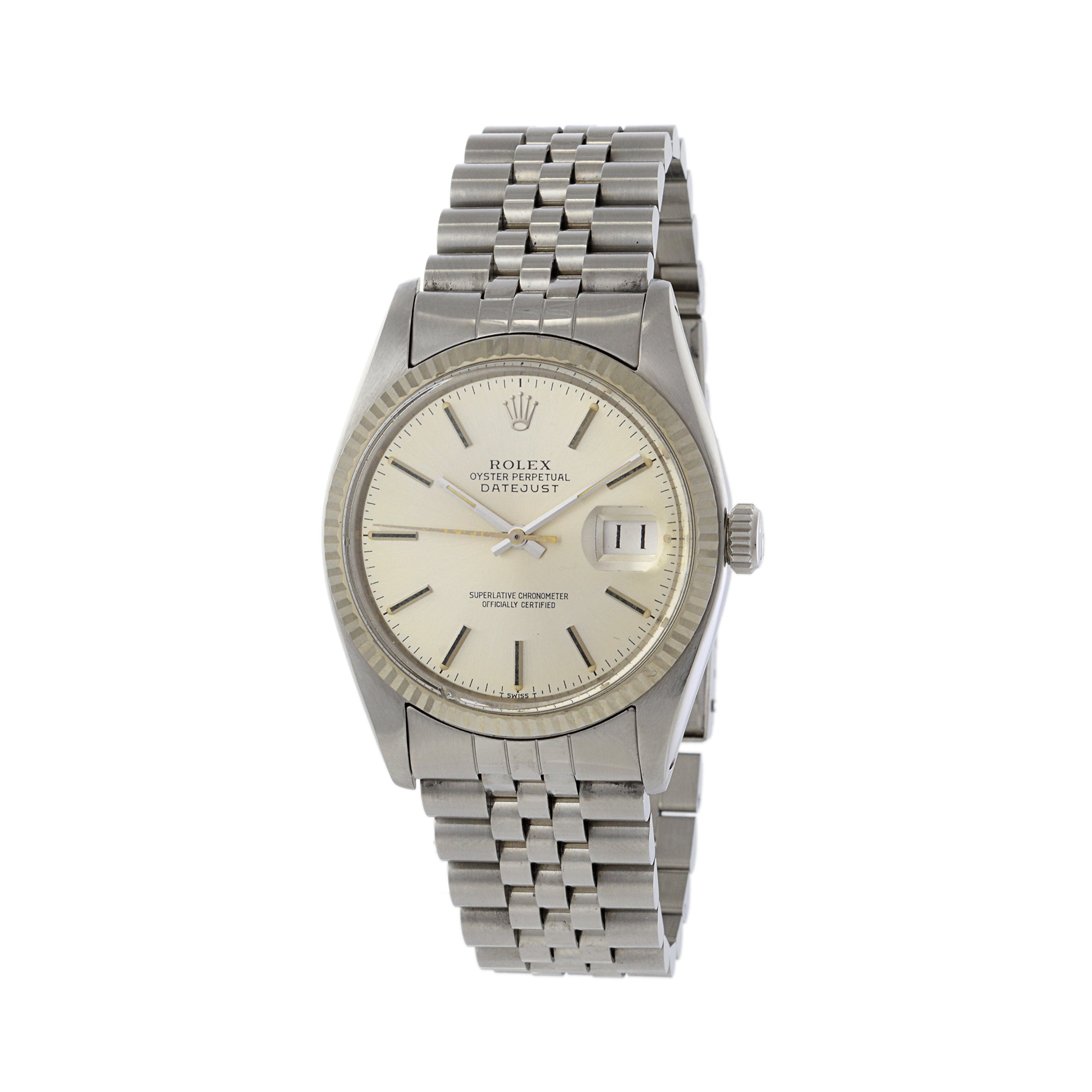 Rolex Datejust Reference 16014 18K White Gold and Stainless Steel