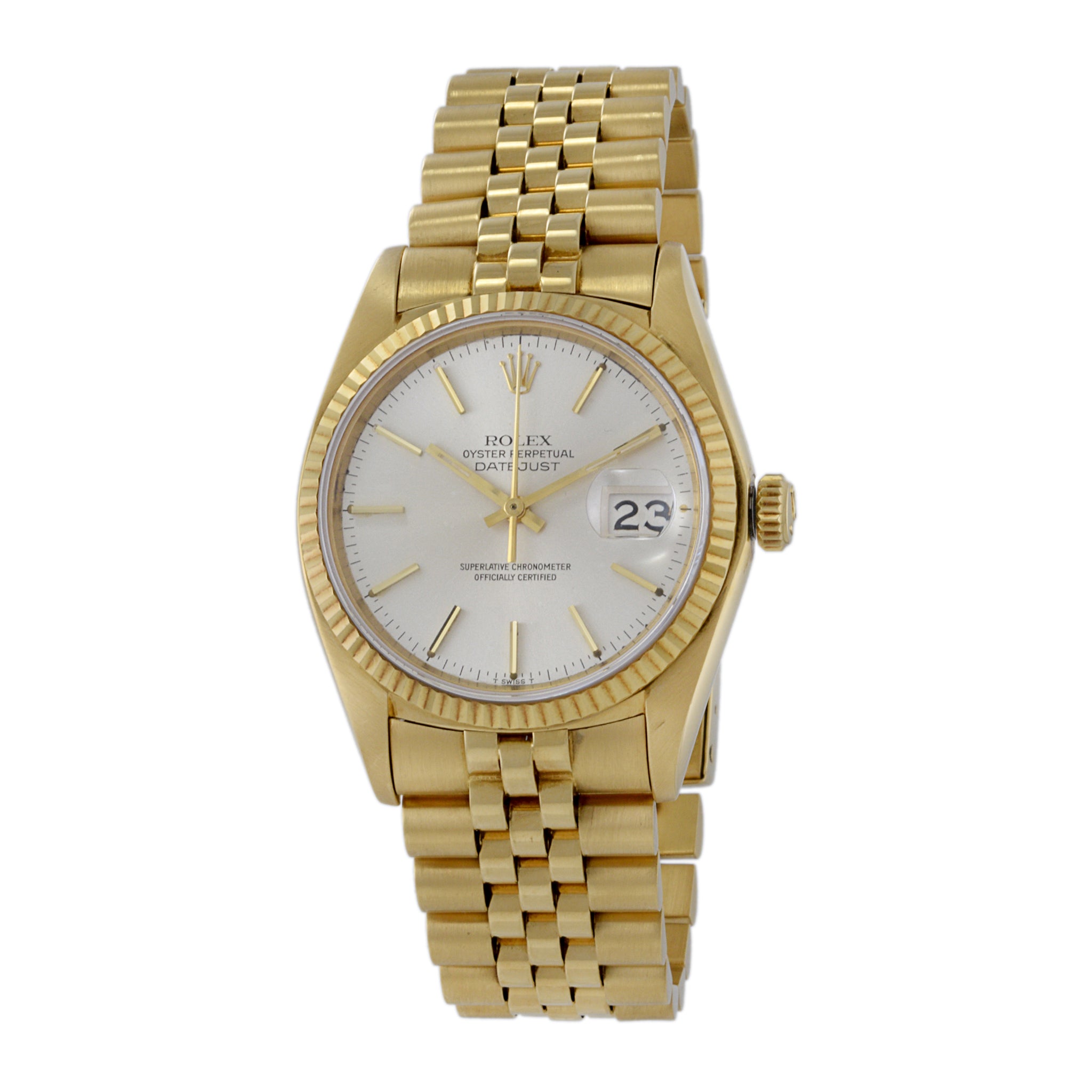 Rolex Datejust Reference 16018 18K Yellow Gold 36mm Quickset 1978 Manufacture