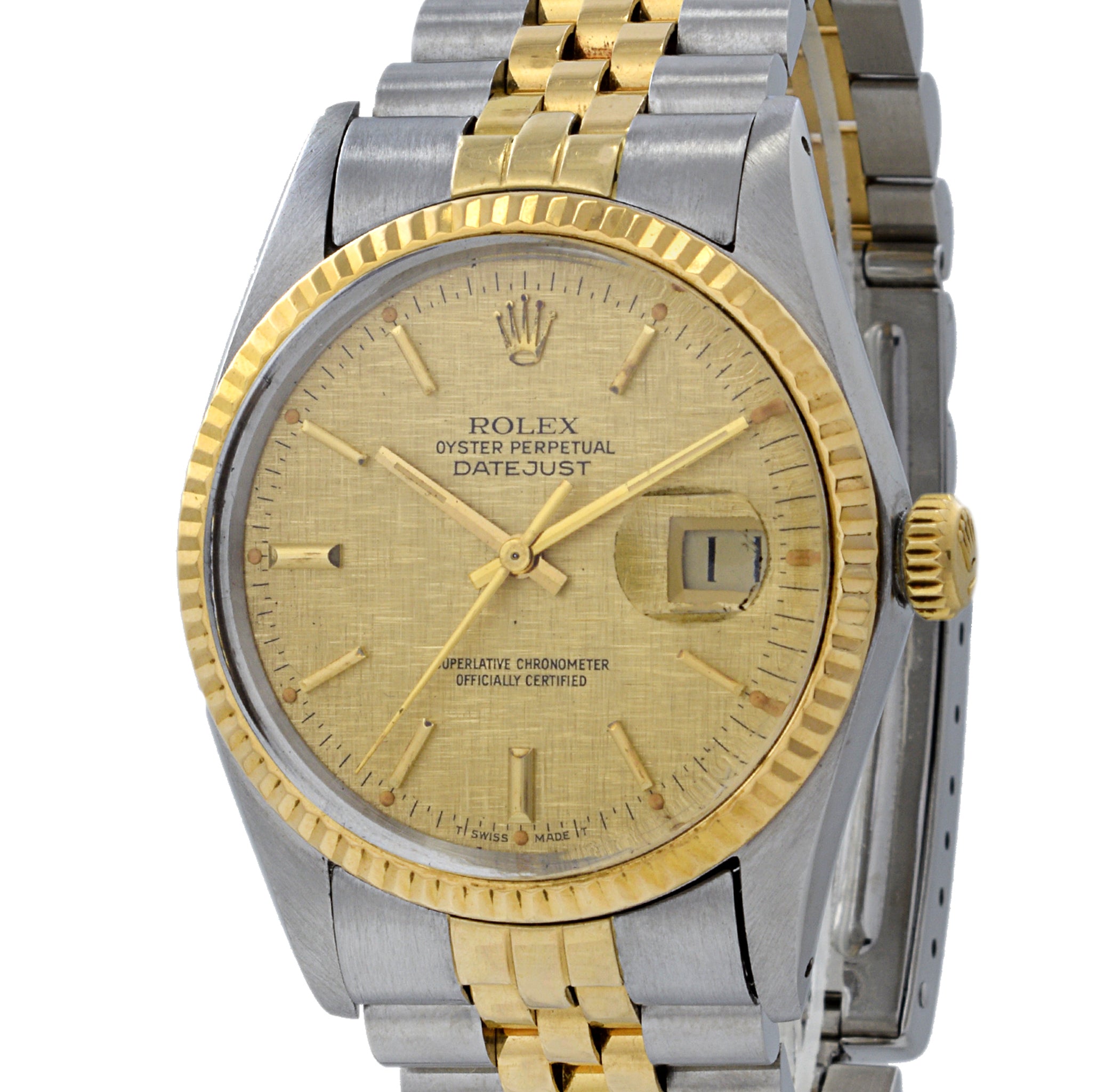 Rolex Datejust Reference 16013 36MM 1984 Manufacture Rare Linen Dial