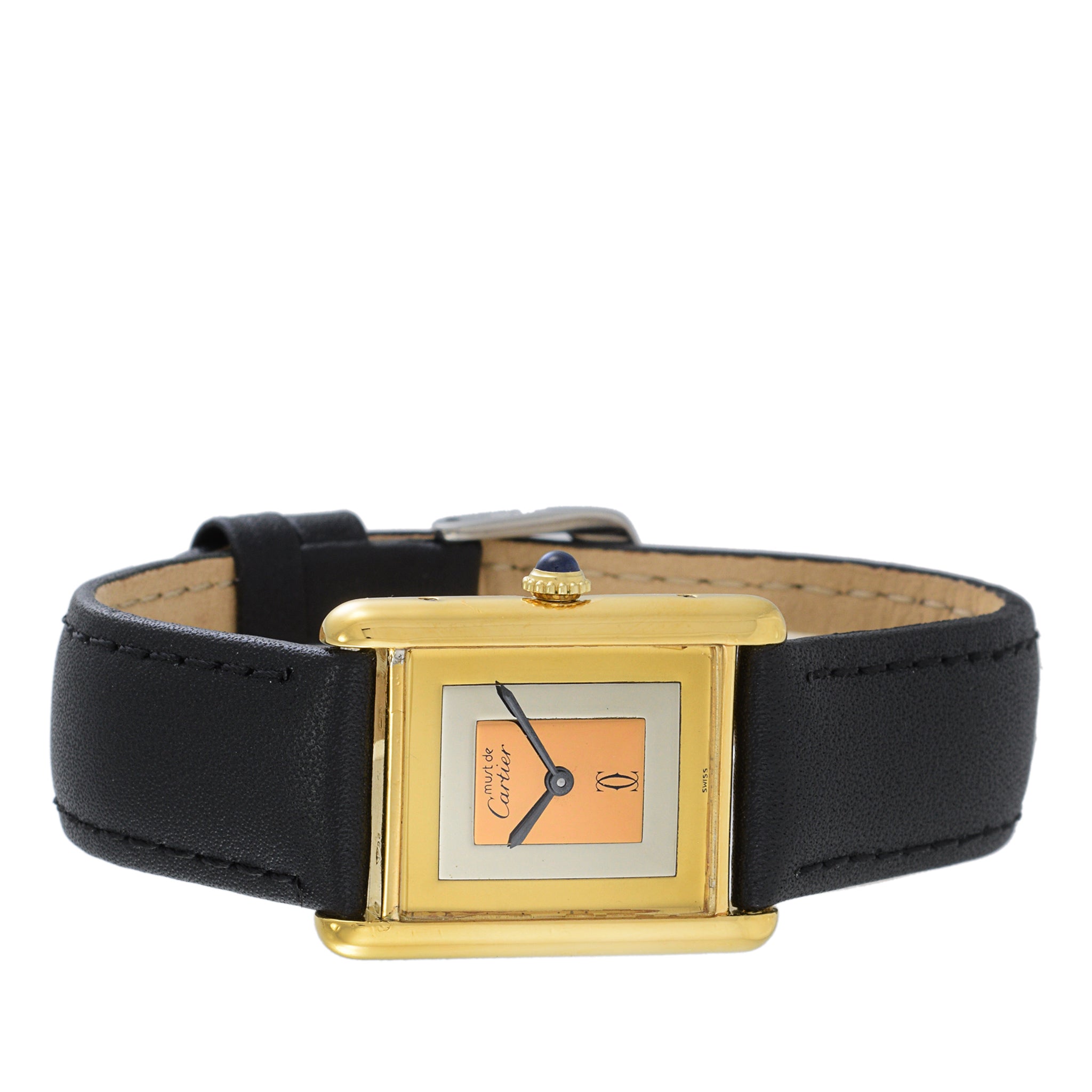 Cartier Must de Cartier Vermeil Tank Watch Manual Wind Tri Color Gold Dial