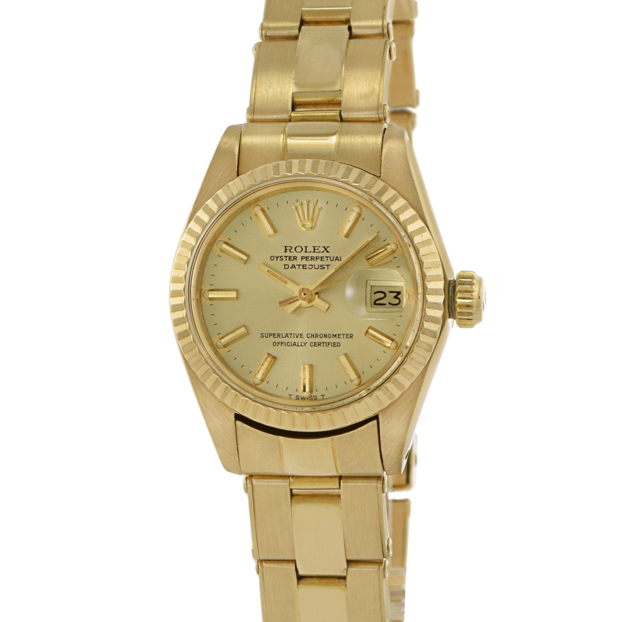 Vintage 1978 Ladies Rolex Datejust 26mm 18KT Yellow Gold 6917