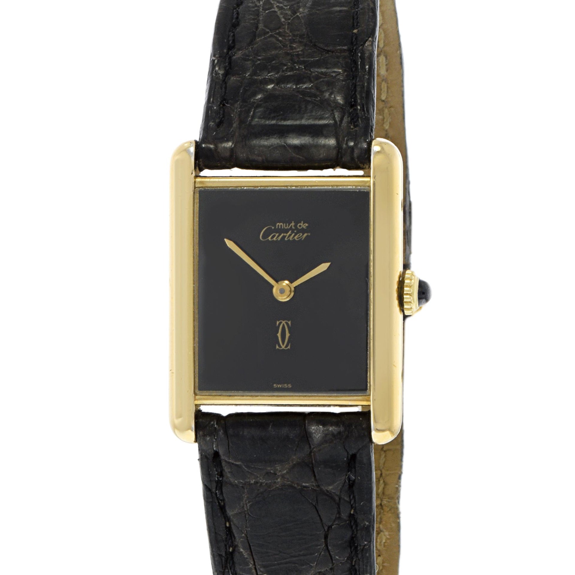 Vintage 1980’s Mechanical Must de Cartier Black Dial