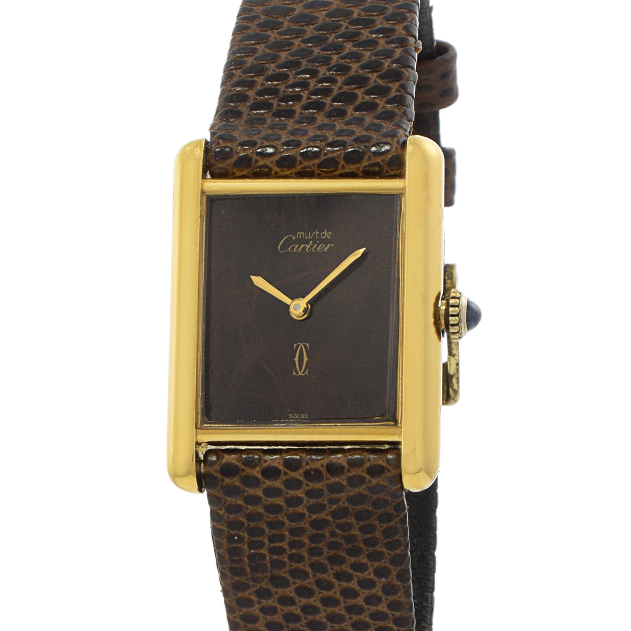 Vintage 1980's Must De Cartier Brown Dial