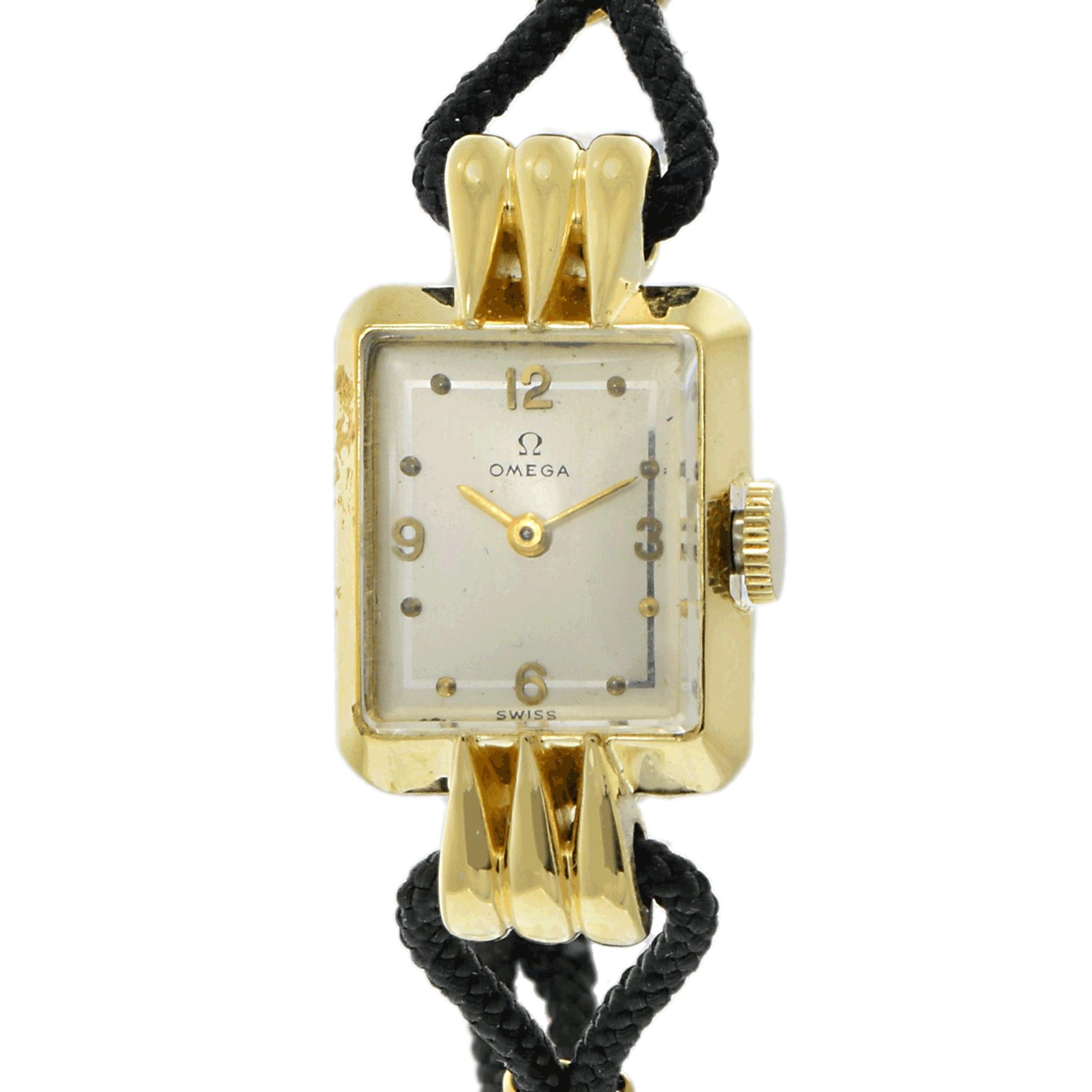 Vintage 1940s Omega Ladies' Cocktail Watch 14K Yellow Gold – Manual Wind