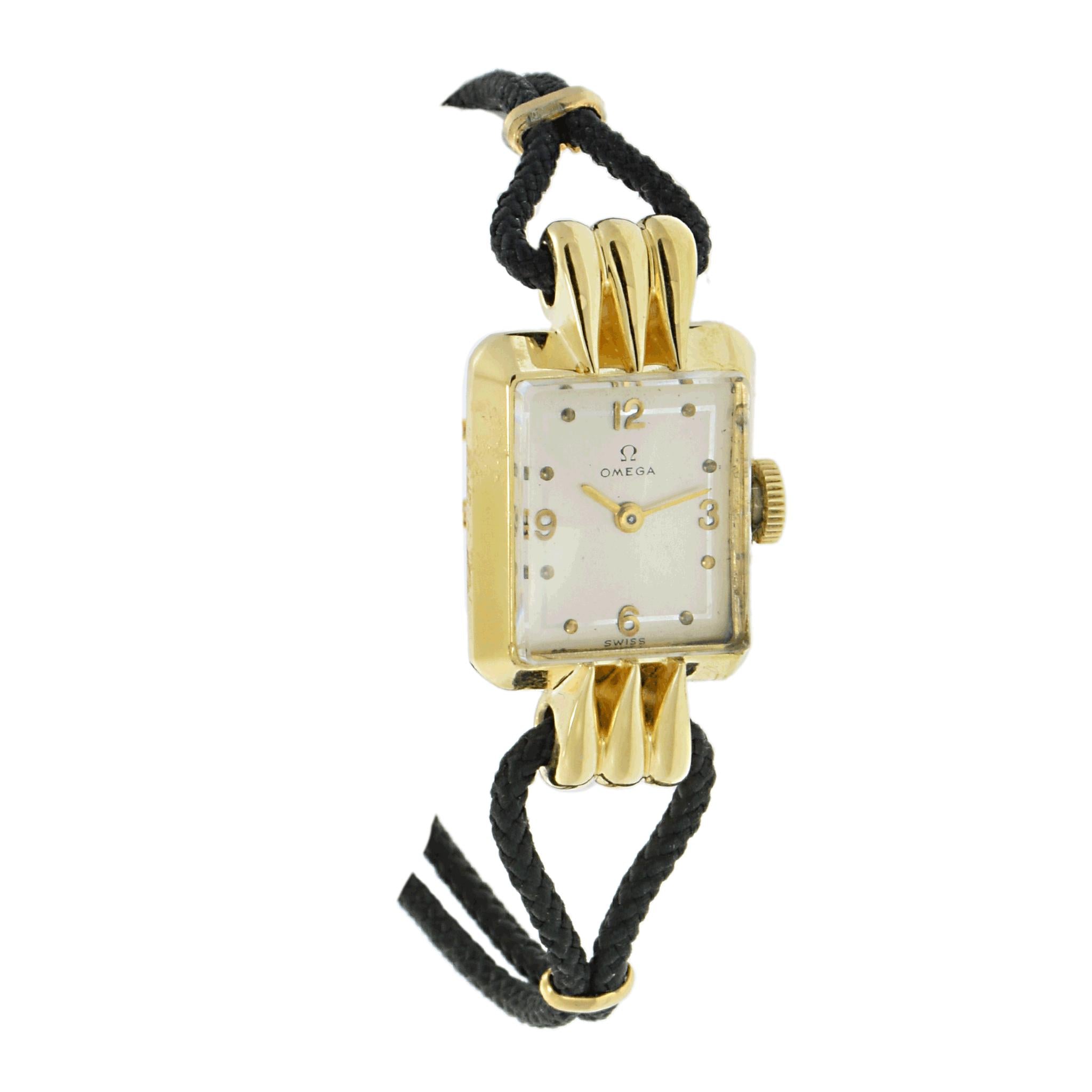 Vintage 1940s Omega Ladies' Cocktail Watch 14K Yellow Gold – Manual Wind