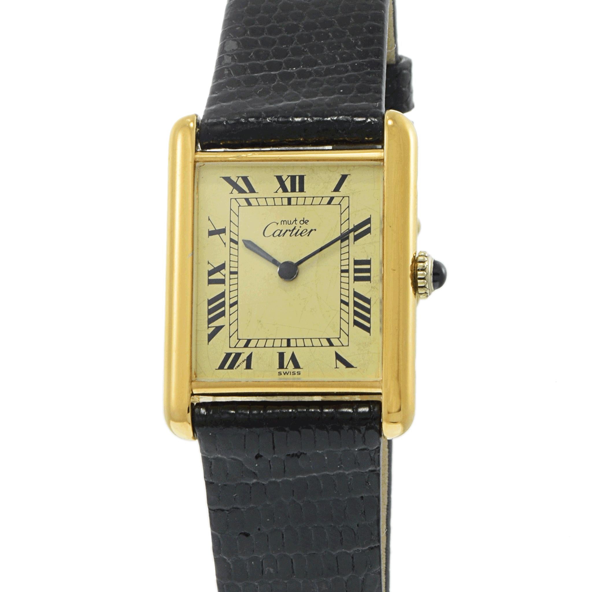 Vintage 1980s Must de Cartier Paris Mechanical Watch