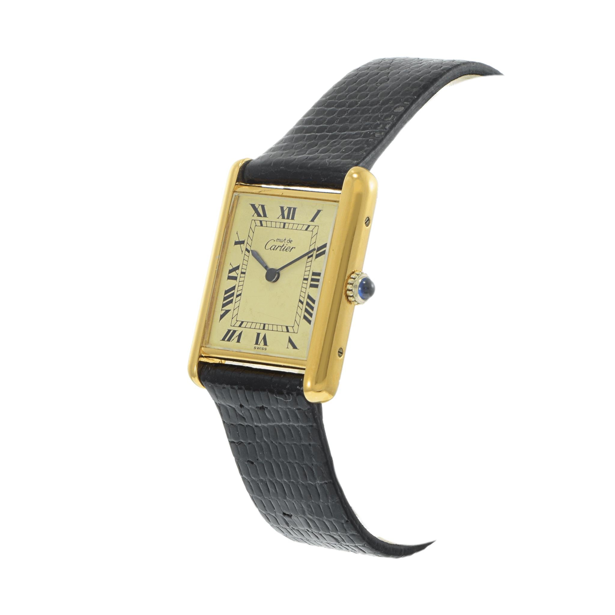 Vintage 1980s Must de Cartier Paris Mechanical Watch