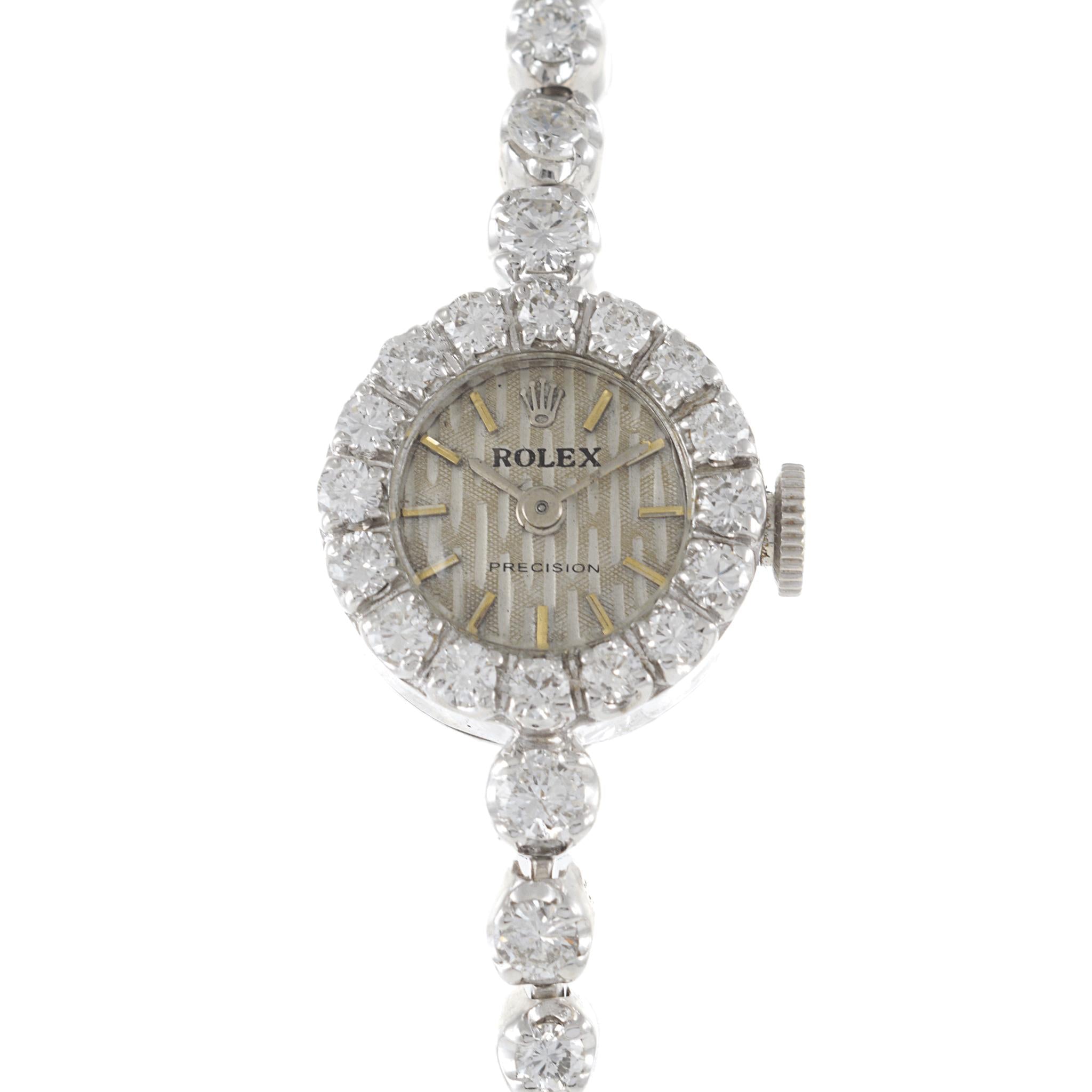 Vintage 1930s Rolex Precision Ladies Diamond Cocktail Watch