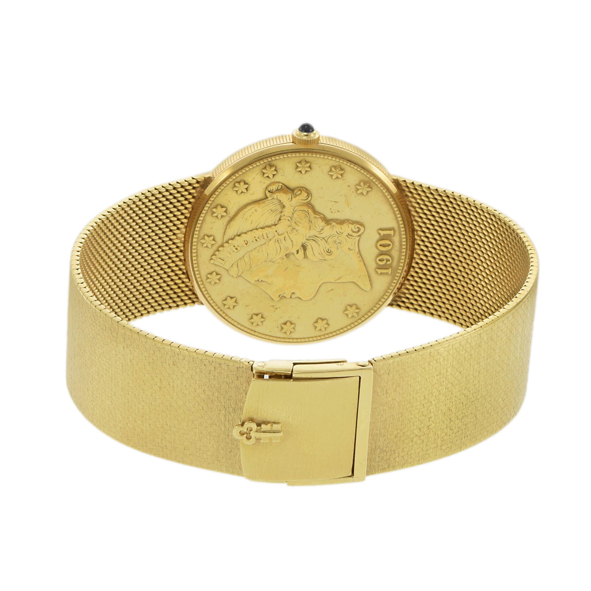 Vintage Corum Double Eagle 1901 Coin Watch 35MM 18KT Yellow Gold – Manual Wind