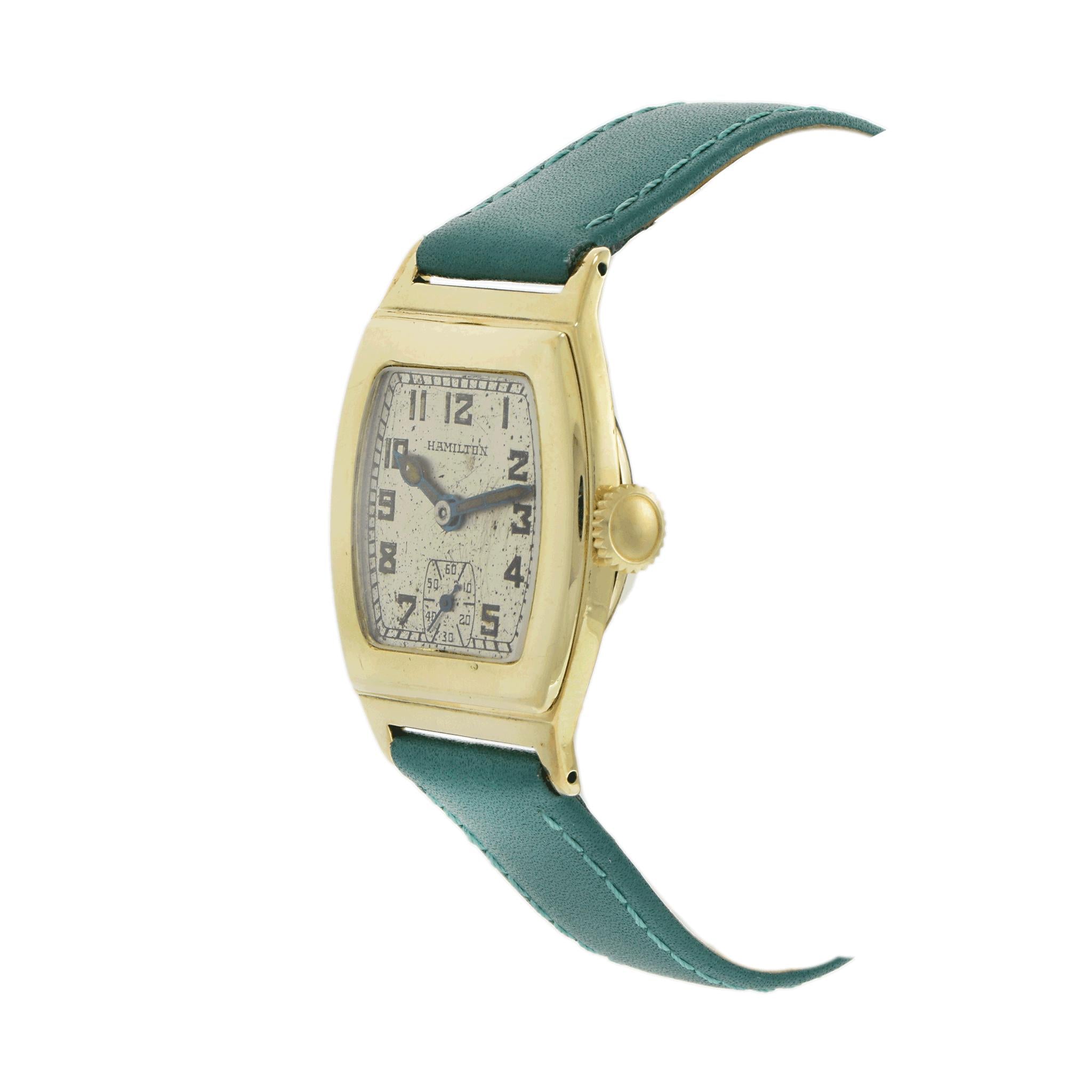 Vintage Circa 1940 Hamilton 14KT Yellow Gold-Filled Curved Watch – Manual Wind