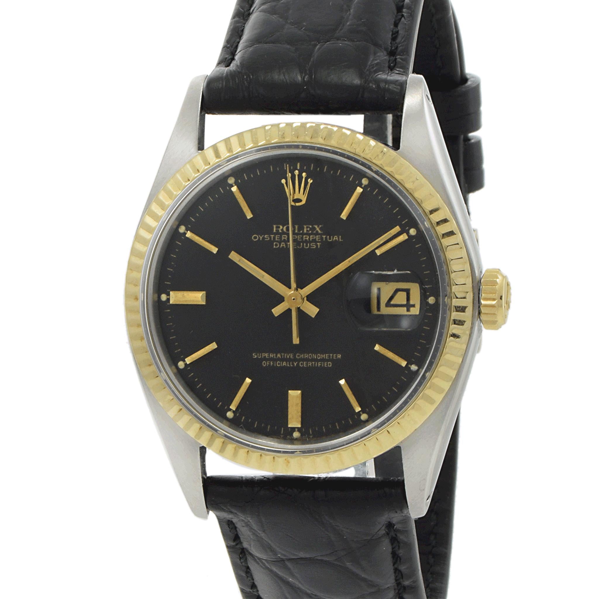 Vintage 1969 Rolex Datejust 1601 Black Dial