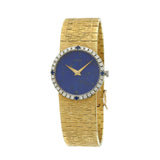 1980s Piaget 18KT Yellow Gold Watch with Lapis Dial