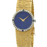 1980s Piaget 18KT Yellow Gold Watch with Lapis Dial