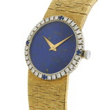 1980s Piaget 18KT Yellow Gold Watch with Lapis Dial