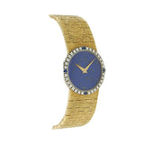 1980s Piaget 18KT Yellow Gold Watch with Lapis Dial