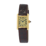 Vintage 1980s Must De Cartier Small Size Vermeil Quartz Watch