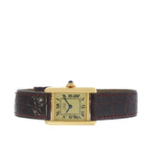 Vintage 1980s Must De Cartier Small Size Vermeil Quartz Watch