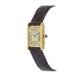 Vintage 1980s Must De Cartier Small Size Vermeil Quartz Watch