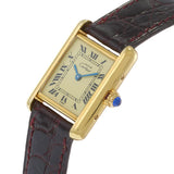 Vintage 1980s Must De Cartier Small Size Vermeil Quartz Watch