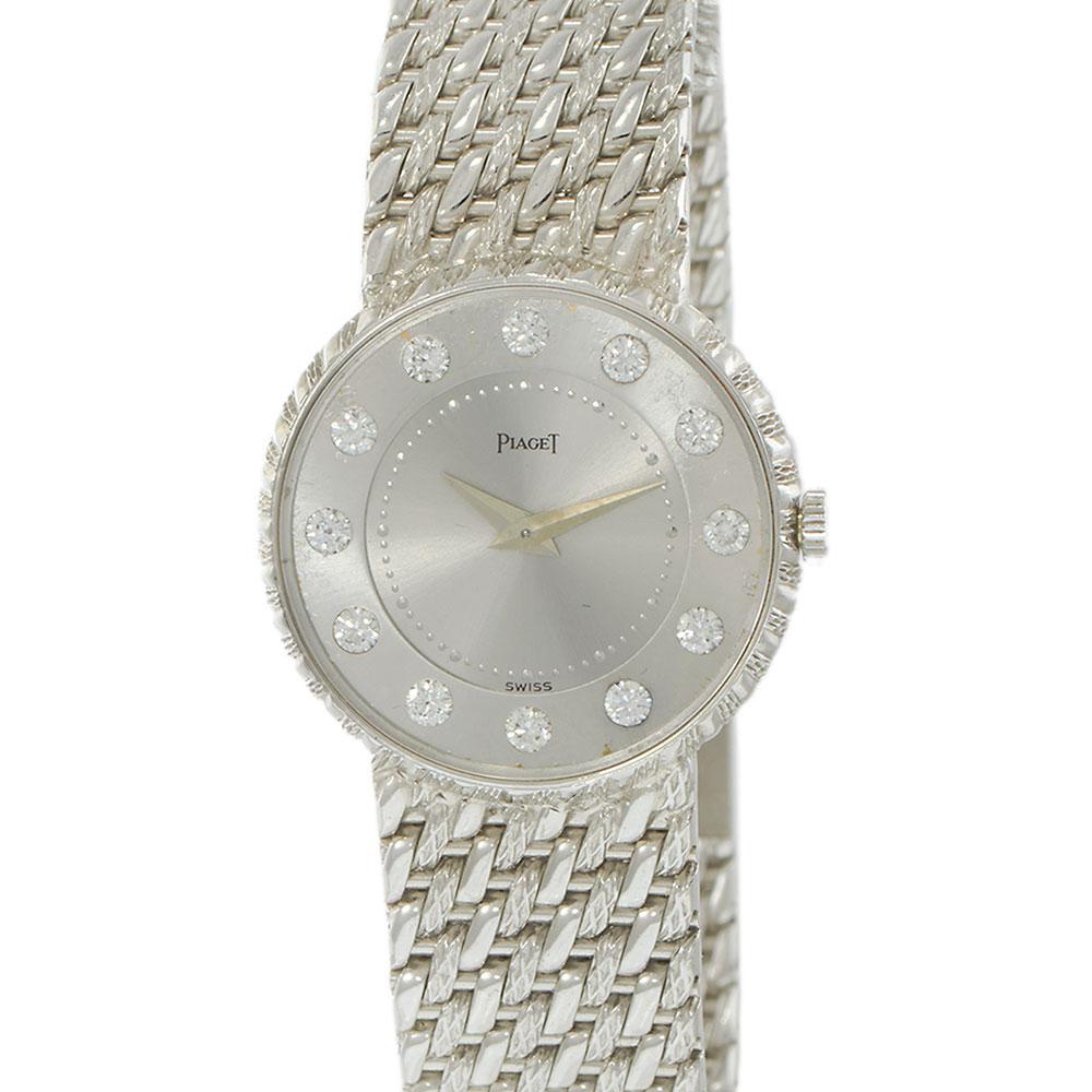 Vintage 1980s Piaget Ref. 4642P32 18KT White Gold Dress Watch – Diamond Dial
