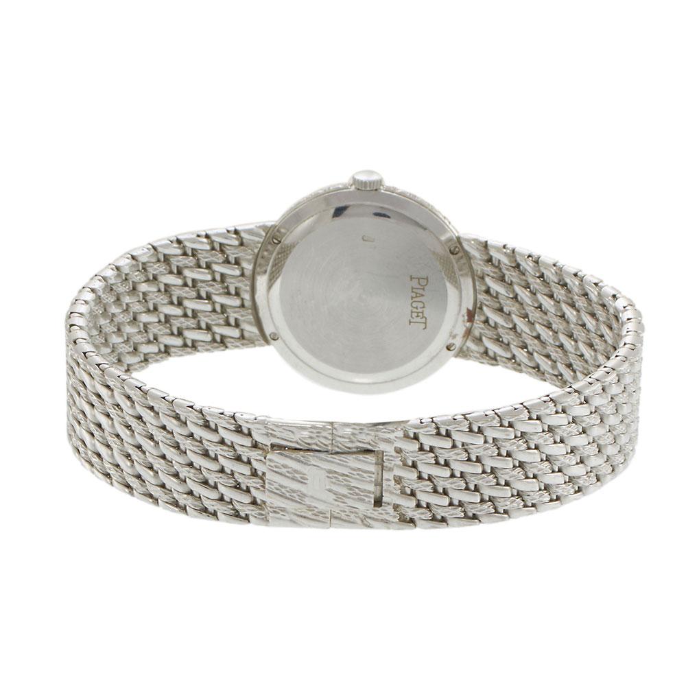 Vintage 1980s Piaget Ref. 4642P32 18KT White Gold Dress Watch – Diamond Dial