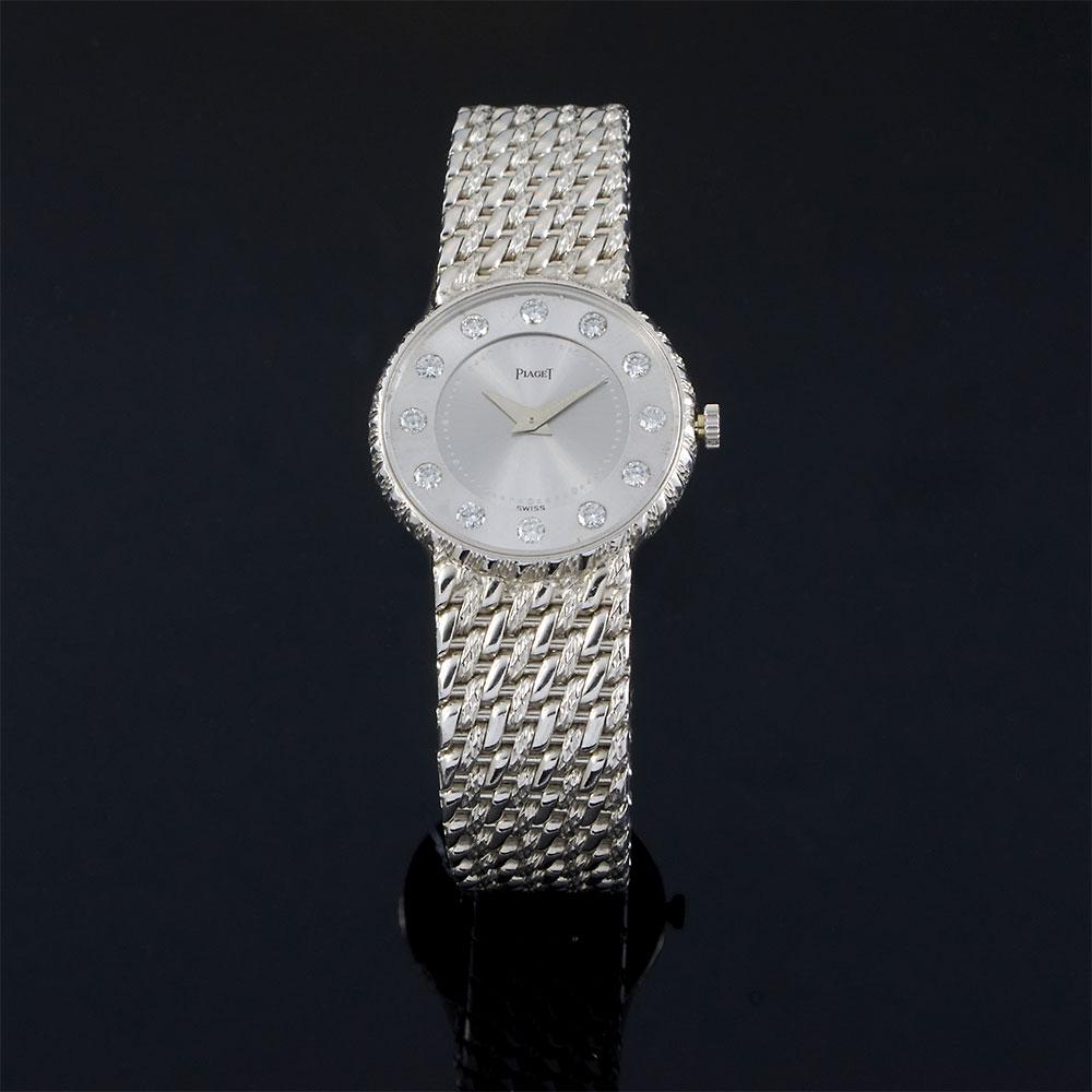 Vintage 1980s Piaget Ref. 4642P32 18KT White Gold Dress Watch – Diamond Dial