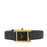 Vintage Cartier Must de Cartier Tank Vermeil Black Dial- Manual Wind