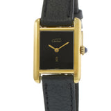 Vintage Cartier Must de Cartier Tank Vermeil Black Dial- Manual Wind