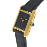 Vintage Cartier Must de Cartier Tank Vermeil Black Dial- Manual Wind