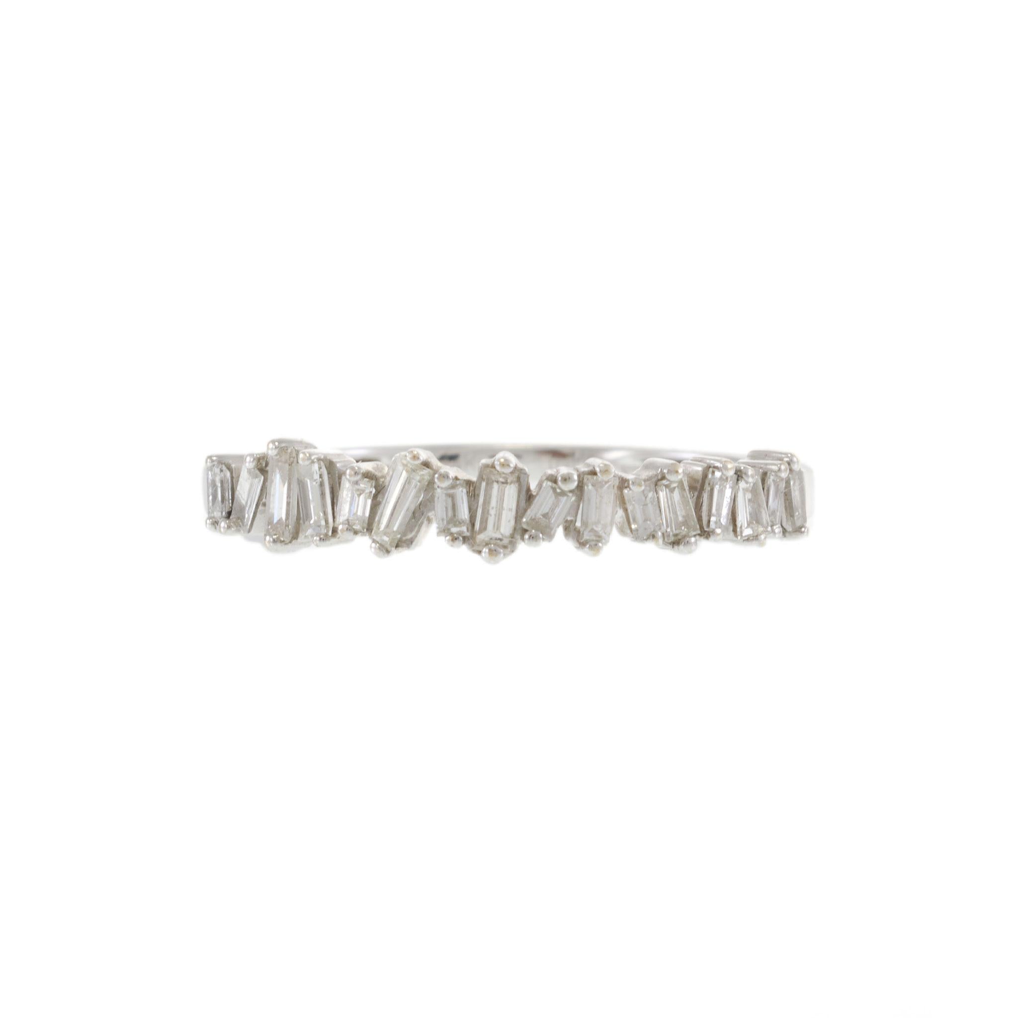 14KT White Gold Baguette Diamond Band Ring 0.50CT