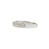 18KT White Gold Two Row Diamond Wedding Band