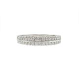 18KT White Gold Two Row Diamond Wedding Band