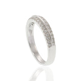18KT White Gold Two Row Diamond Wedding Band