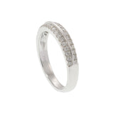 18KT White Gold Two Row Diamond Wedding Band