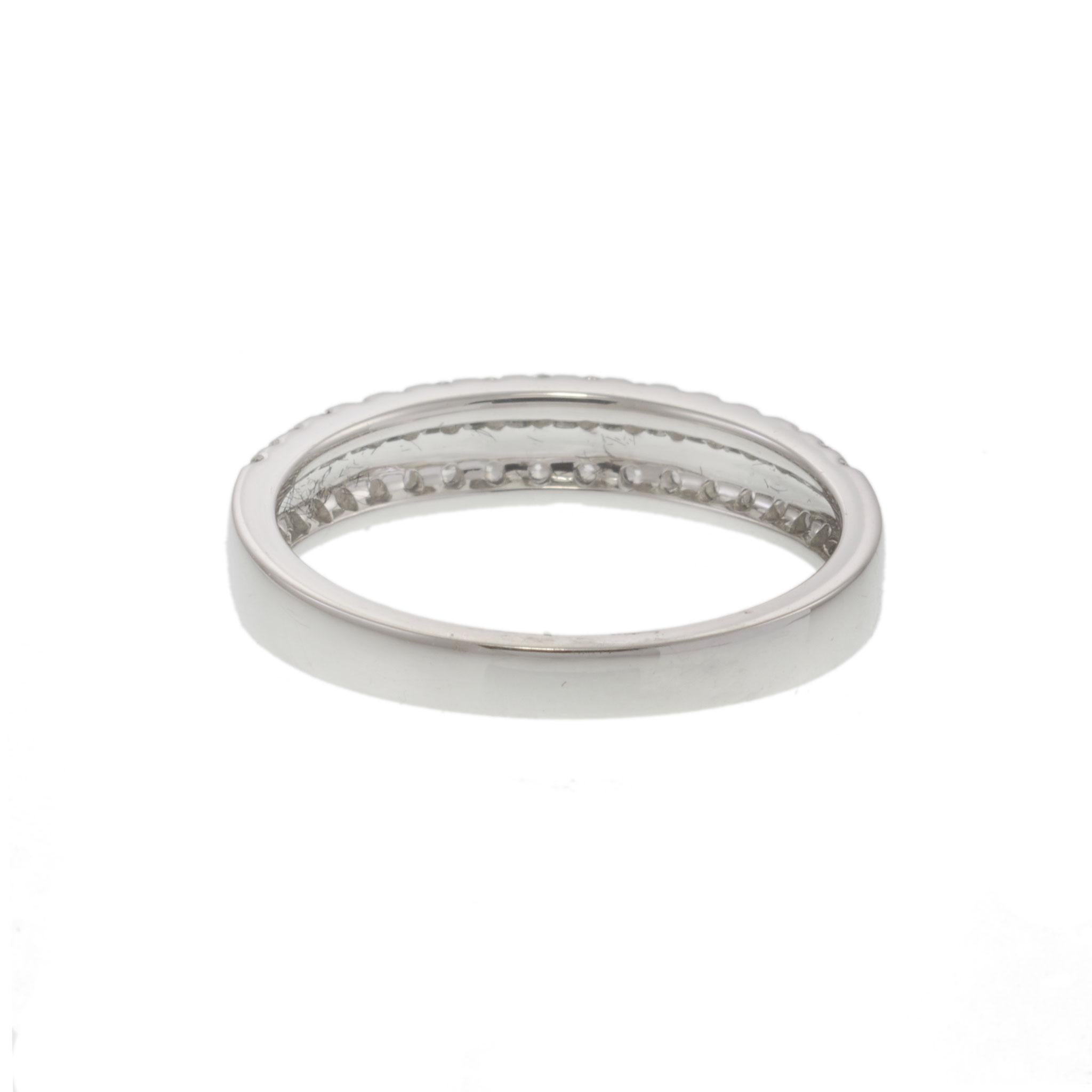 18KT White Gold Two Row Diamond Wedding Band