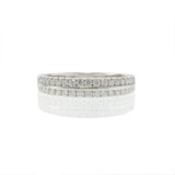 18KT White Gold Two Row Diamond Wedding Band