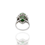 18KT White Gold Retro Era Jade And Diamond Ring