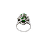 18KT White Gold Retro Era Jade And Diamond Ring