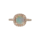 14KT Rose Gold Opal & Diamond Halo Ring