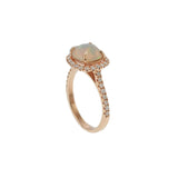 14KT Rose Gold Opal & Diamond Halo Ring