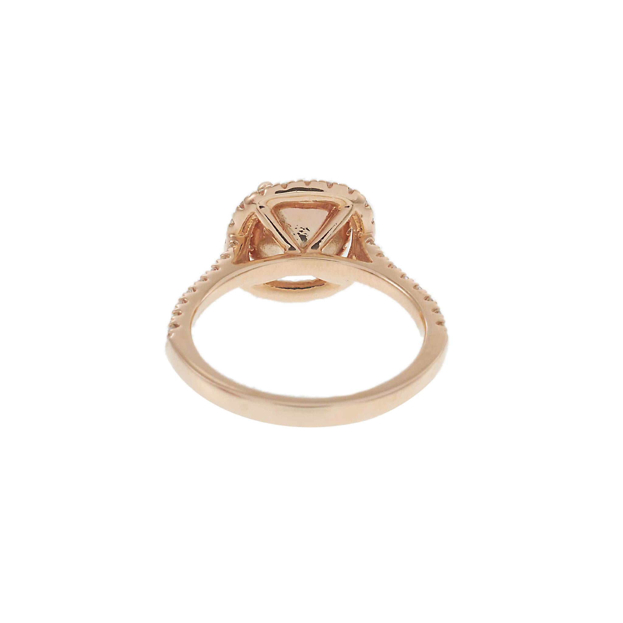 14KT Rose Gold Opal & Diamond Halo Ring