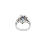 18KT White Gold Pear Shaped Blue Sapphire And Diamond Ring