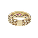 18KT Yellow Gold Diamond and Ruby Pavé Band
