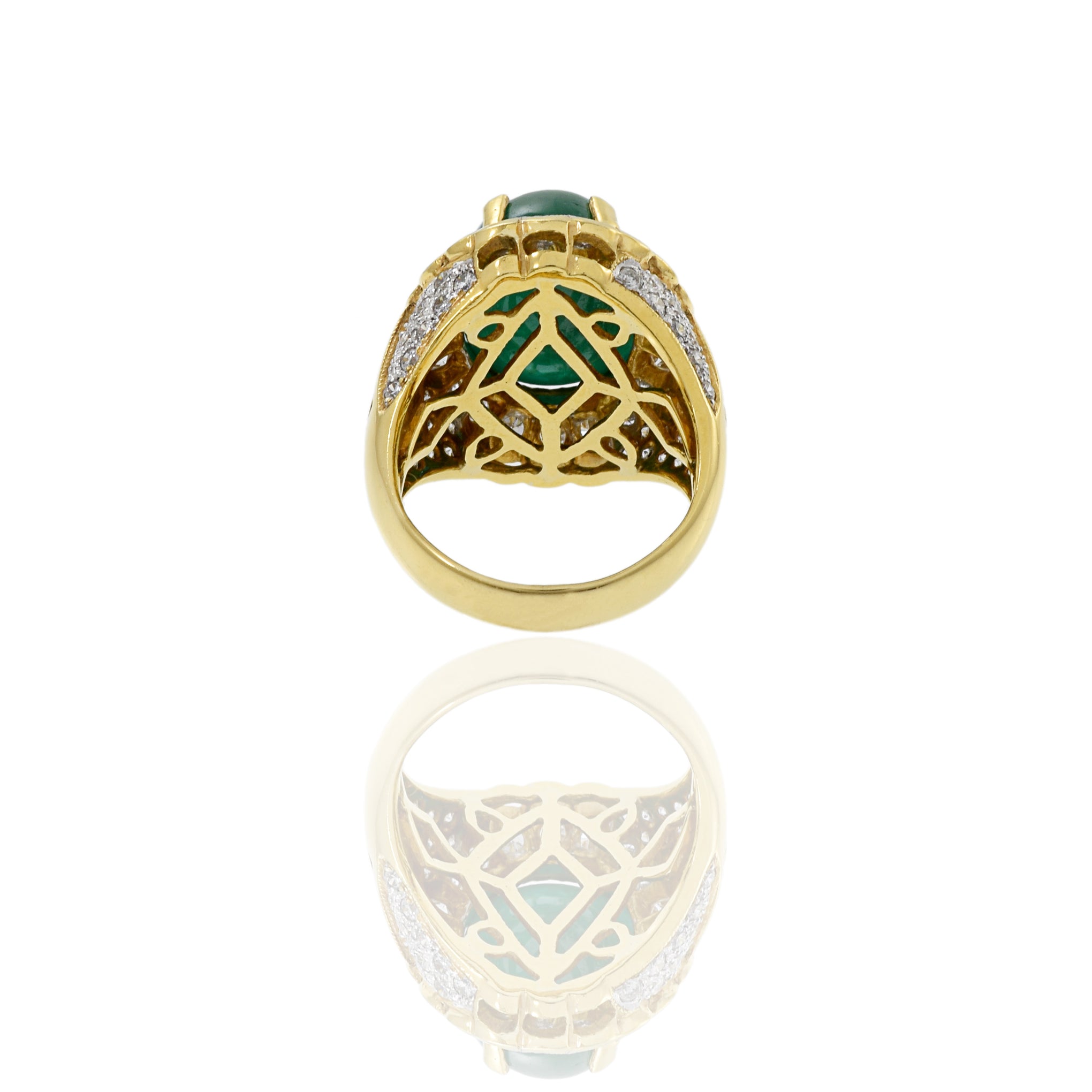 18kt Yellow Gold, Emerald and Diamond Ring