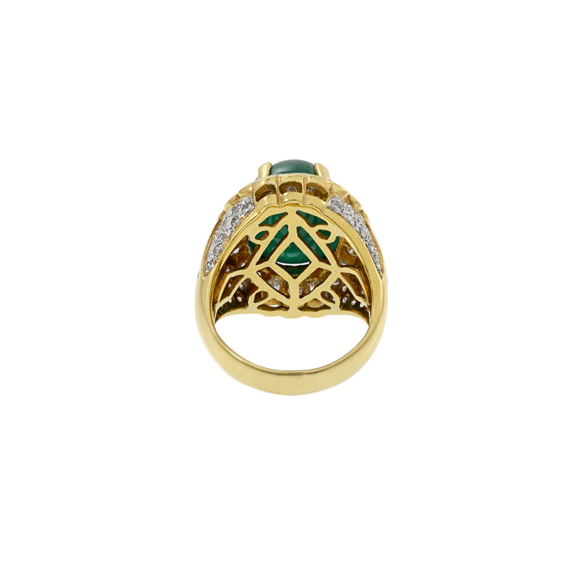 18kt Yellow Gold, Emerald and Diamond Ring